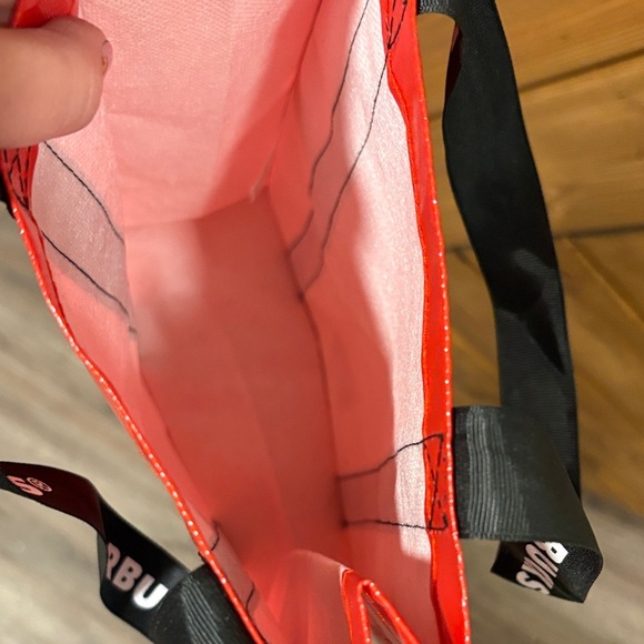 Starbucks Vibrant Red Shopper with Black Ribbon Straps - Picture 4 of 7